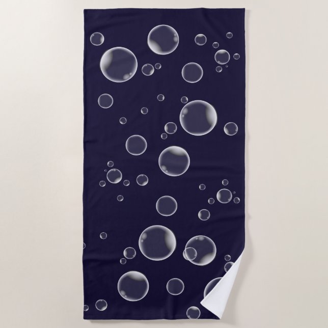 Serviette De Plage Bulles de mer et de plage (Devant)