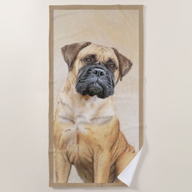 Serviette De Plage Bullmastiff Peinture - Joli chien d'origine art (Devant)
