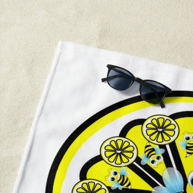 Serviette de plage Bumblebee Lemon été (En situation)
