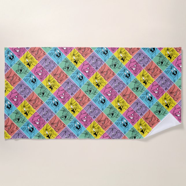 Serviette De Plage BUNNY™ - Expressions de blocs de couleur (Devant)