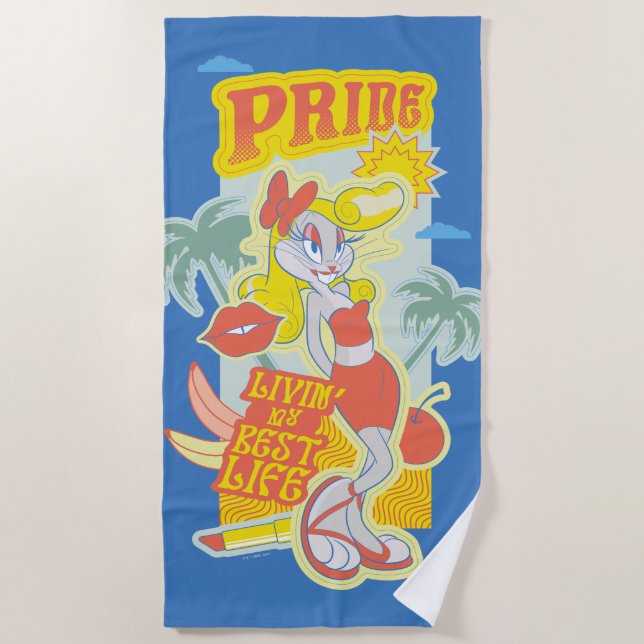 Serviette De Plage BUNNY™ Pride - Livin' My Best Life (Devant)