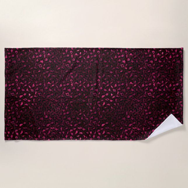 Serviette De Plage Burgundy et Gold Leopard Series Design 3 (Devant)