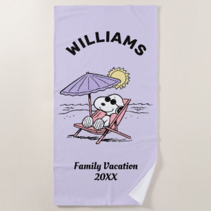 Serviette De Plage cacahuètes   Snoopy Beach Vacances en famille