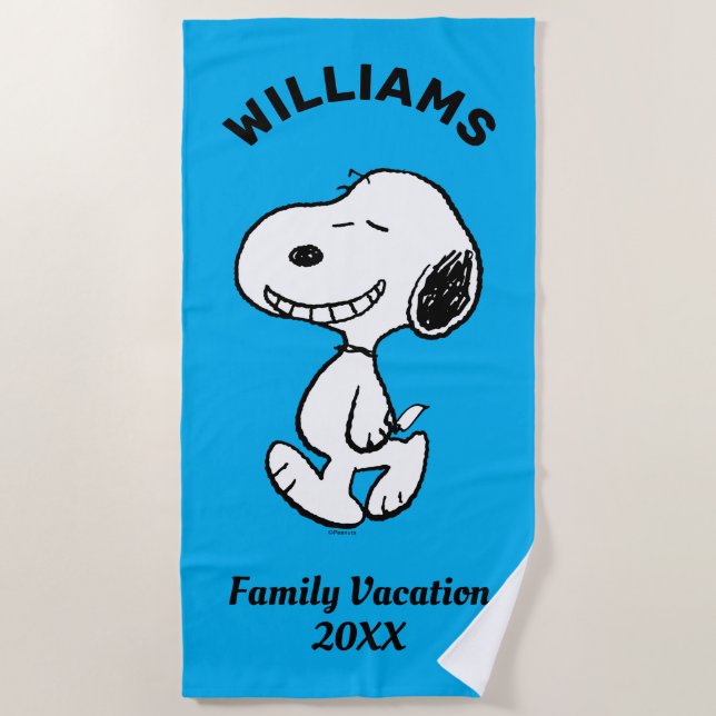 Serviette De Plage cacahuètes | Snoopy Famille Vacances (Devant)