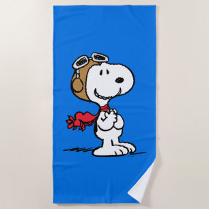 Serviette De Plage cacahuètes Snoopy L'As Volant