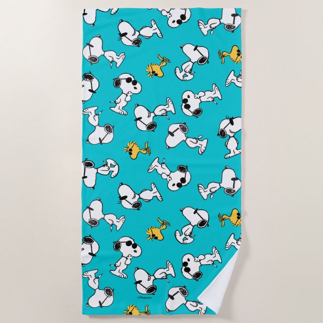 Serviette De Plage cacahuètes | Snoopy & Lunettes de soleil Motif (Devant)