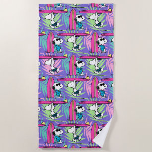 Serviette De Plage cacahuètes Snoopy Purple Surf Motif