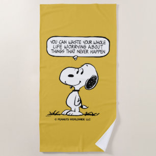 Serviette De Plage cacahuètes   Snoopy Vous ne pouvez pas regarder to