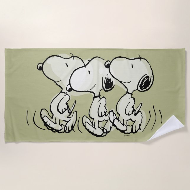Serviette De Plage cacahuètes | Snoopy Walking Tall (Devant)