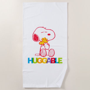Serviette De Plage cacahuètes   Snoopy & Woodstock Huggable