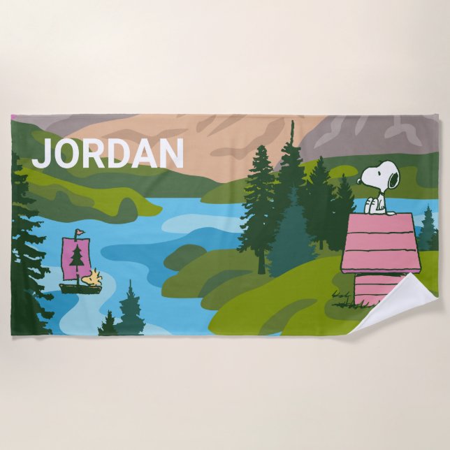 Serviette De Plage cacahuètes | Snoopy & Woodstock Le grand extérieur (Devant)