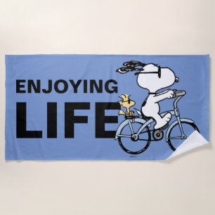 Serviette De Plage cacahuètes   Vélo Snoopy & Woodstock