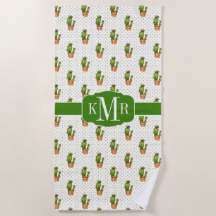 Serviette De Plage Cactus et motif de point succulent de Polk