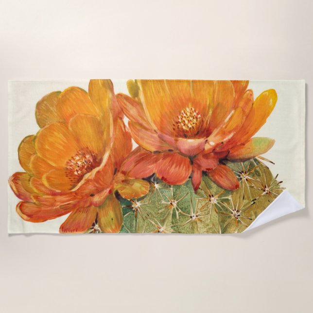 Serviette De Plage Cactus Orange Blossoms (Devant)