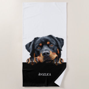 Serviette De Plage Cadeau amusant pour propriétaire de chien rottweil