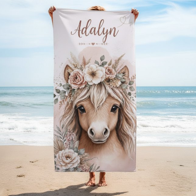 Serviette De Plage Cadeau de cheval pour filles Boho mignonnes (Créateur téléchargé)
