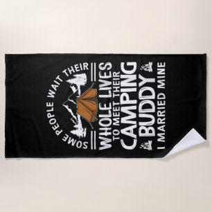 Serviette De Plage Cadeau de copains de camping sympa pour hommes fem