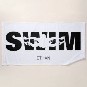 Serviette De Plage Cadeau de natation, Équipe de natation Piscine,Cad