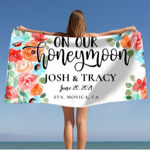 Serviette De Plage Cadeau de Nouvellement Mariés à Personnaliser Ma