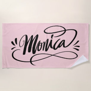 Serviette De Plage Cadeau de plage personnalisé avec le nom Monica