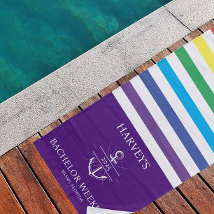 Serviette De Plage Cadeau de voyage de garçon coloré sur le thème nau