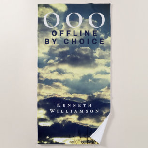 Serviette De Plage Cadeau drôle rétro personnalisé OOO Été Ciel Bleu