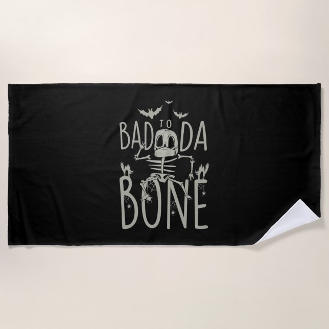 Serviette De Plage Cadeau Halloween | Méchant jusqu'à l'os (Devant)