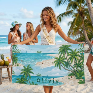 Serviette De Plage Cadeau personnalisé de demoiselle d'honneur Océan