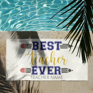 Serviette De Plage Cadeau personnalisé Meilleur Enseignant - Cadeau P