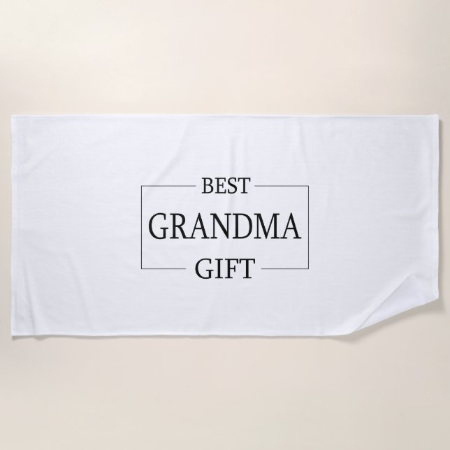 Serviette De Plage Cadeau personnalisé pour grand-mère anniversaire (Devant)