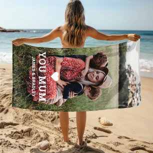 Serviette De Plage Cadeau Photo Noms Maman Été