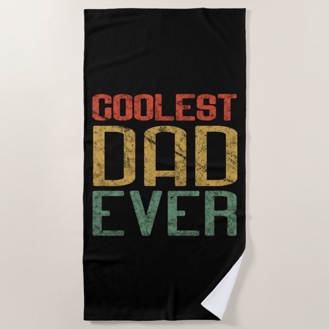 Serviette De Plage Cadeau pour papa du plus cool pour la fête des pèr (Devant)