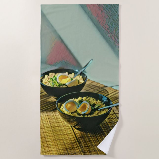 Serviette De Plage Cadeau Ramen japonais (Devant)