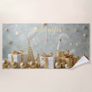 Serviette De Plage cadeaux brillants en or