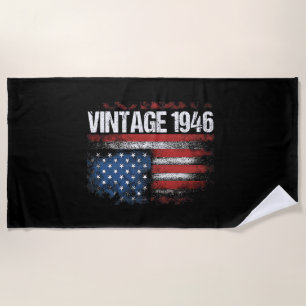 Serviette De Plage Cadeaux de 80 ans d'anniversaire Vintage 1946 80 a