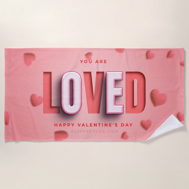 Serviette De Plage Cadeaux de la Saint-Valentin de SlipperyJoe's ton  (Devant)