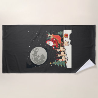 Serviette De Plage Cadeaux de Noël de rennes siamois pour amateurs de
