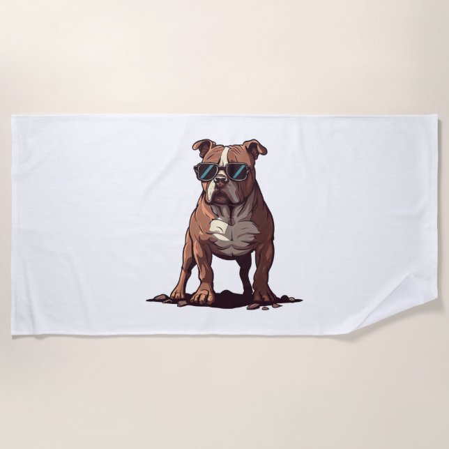 Serviette De Plage Cadeaux du propriétaire de Pitbull (Devant)