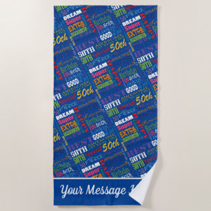 Serviette De Plage Cadeaux personnalisés spéciaux 50e anniversaire