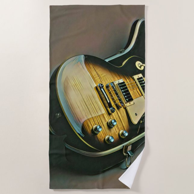 Serviette De Plage Cadeaux pour guitariste (Devant)