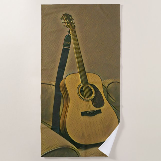 Serviette De Plage Cadeaux pour guitaristes (Devant)
