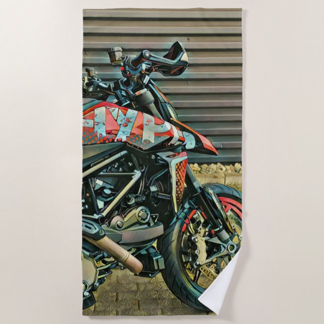 Serviette De Plage Cadeaux pour motos (Devant)
