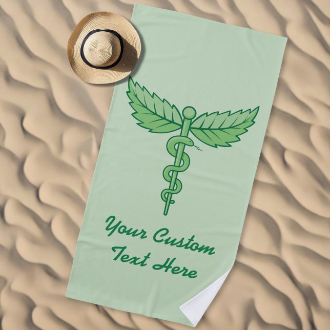 Serviette De Plage Caducée avec feuilles (Créateur téléchargé)