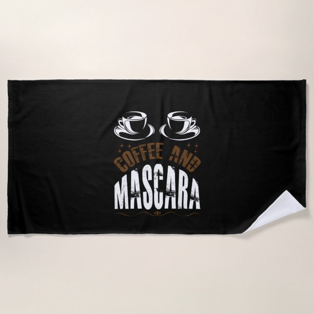 Serviette De Plage Café Art Café Et Mascara (Devant)