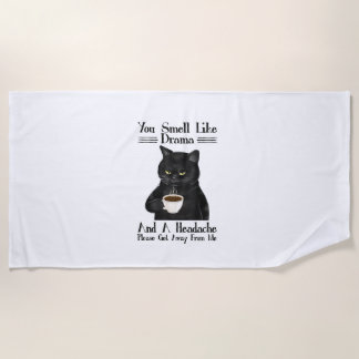 Serviette De Plage Café En Chat Noir Vous Sentez Comme Un Drame Et Un