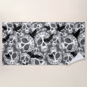 Serviette De Plage Calaveras décoratives Halloween