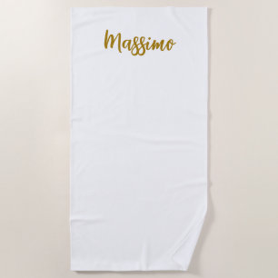 Serviette De Plage Calligraphie Professionnel Élégant Couleur Or