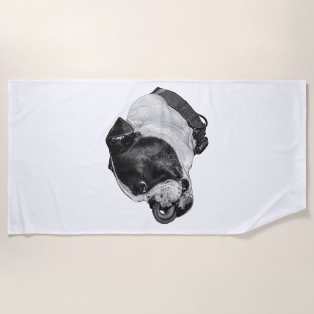 Serviette de plage calme Bulldog (Devant)