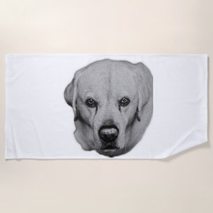 Serviette De Plage Calme Sur Le Littoral, Yeux Tendus