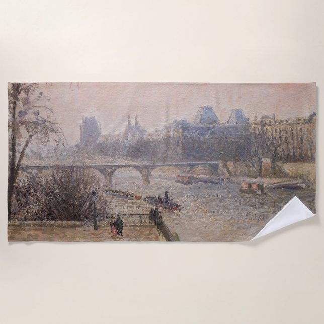 Serviette De Plage Camille Pissarro - La Seine et le Louvre (Devant)